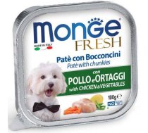 Monge Fresh Chicken & Vegetable mitrā barība suņiem pastētes veidā ar gabaliņiem, 100 g | 8009470013031 | MN13031