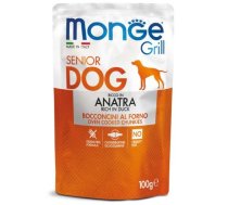 Monge Grill Pouch SENIOR Duck mitrā barība vecākiem suņiem ar pīles gaļu, 100 g | 8009470013185 | MN13185