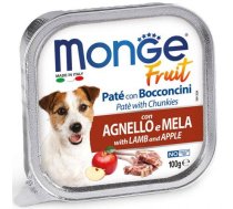 Monge Fruit Lamb And Apple konservi pieaugušiem suņiem ar jēra gaļu un āboliem, pastēte ar gabaliņiem, 100 g | 8009470013222 | MN13222