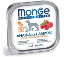 Monge Monoproteinic Fruits Pate Duck With Raspberries monoproteīna mitrā barība suņiem ar pīles gaļu un avenēm, 150 g | 8009470014342 | MN14342