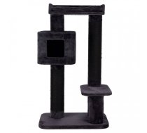 Trixie Izan Scratching Post XXL skrāpējamā māja kaķiem ar plīša apdari un sizala stabiem, antracīta | 4011905446639 | 107259