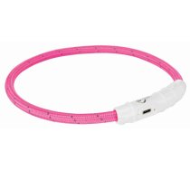 Trixie Flash Light Ring USB atstarojoša kakla siksna suņiem, ar apgaismojumu, saīsināma, XS-S 35 cm, ø 7 mm, rozā | 4053032127067 | 111553