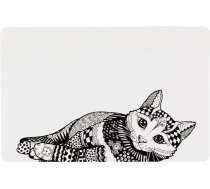 Trixie Zentangle Place Mat paklājiņš zem bļodām kaķiem, balts/melns, 44x28 cm | 4011905247885 | 106342