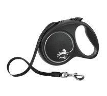 Trixie Flexi BLACK DESIGN Tape Leash S izmēra izvelkamā lente suņiem līdz 15 kg, melna, 5 m | 4000498033906 | 109059