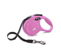 Trixie Flexi New Classic Tape Leash inerces pavada suņiem, XS, rozā, 3 m, līdz 12 kg | 4000498023136 | 109291
