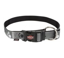 Trixie Silver Reflect collar suņu kakla siksna ar atstarojošu lenti, melna/pelēka, S-M 30-45 cm/15 mm | 4011905122229 | 104156