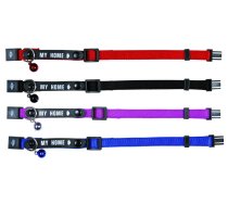 Trixie Cat Collar With Address Tag, Nylon kaķiem, regulējama, ar zvaniņu un adrešu birku, 1 gab. | 4011905041803 | 104370
