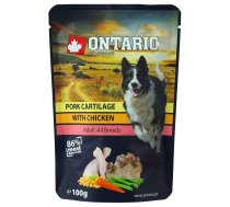 Ontario Dog Pork Cartilage With Chicken In Broth mitrā Super Premium klases barība suņiem ar vistu un cūkgaļas skrimšļiem, 100 g | 8595091798704 | 110313