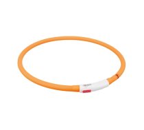 Trixie Flash Light Ring USB atstarojoša kaklasiksna suņiem, silikona, saīsināma, oranža, 70 cm/ø 10 mm | 4011905126463 | 109467