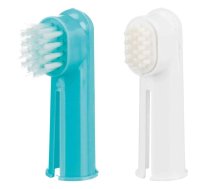 Trixie Toothbrush Set uzpirksteņu komplekts suņiem un kaķiem ar masāžas suku, 2 gab. | 4011905025506 | 102544