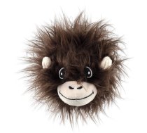 Dog Fantasy džungļu pērtiķa galvas rotaļlieta ar pīkstuli, tumši brūna, 12 cm | 8595681847850 | 454-13318