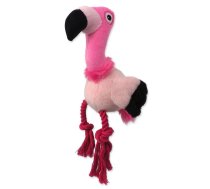 Dog Fantasy Ultrasonic DJ Flamingo plīša rotaļlieta suņiem ar klusu pīkstuli un virvju kājām, rozā, 27 cm | 8595681841582 | 454-307504