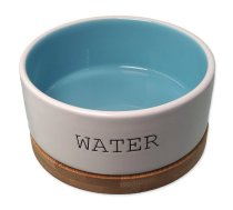 Dog Fantasy Ceramic Water Bowl With Bamboo Stand S keramikas ūdens bļoda suņiem ar bambusa statīvu, balta/zila, 0,4 l | 8595681843418 | 454-80980