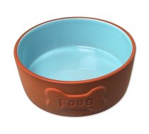 Dog Fantasy Ceramic Bowl Food brick/blue keramikas bļoda suņiem ar uzrakstu un zilu iekšpusi, 13 cm, 0,35 l | 8595681843296 | 454-81022