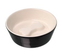 Dog Fantasy Ceramic Bowl Bone black/white keramikas bļoda suņiem ar reljefu kaulu iekšpusē, 13 cm, 0,2 l | 8595681843319 | 454-81030