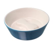 Dog Fantasy Embossed Bone Inside With Blue Outside keramikas bļoda suņiem ar reljefu kaulu, zila un balta, 0,65 l, 18 cm | 8595681843326 | 454-81033