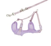 Trixie Harness krūšu siksna un pavada suņiem, M-L izmērs, kakla un vēdera apkārtmērs 36-50 cm, siksnas platums 10 mm, pavada 2.00 m, gaiši ceriņkrāsas | 4011905155746 | 113568