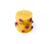 Bišu vaska svece, ziedu, 8x5cm