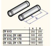 Dūmvada gargabals D110, 500mm, DY180