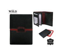 Vīriešu naudas maks, āda, Always Wild N4-CVD Black/Red