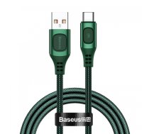 Ātrās uzlādes kabelis USB-C, QC 3.0, Huawei SCP, Samsung AFC, 5A, 1m, Baseus Flash CATSS-A06, zaļšCATSS-A06