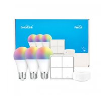 Viedā LED spuldze 3gab., slēdzis, smart hub, komplekts, BroadLink BLE SKE27 Smart Home Starter Kit