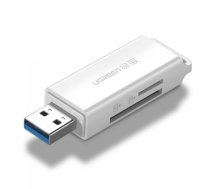 Atmiņas karšu lasītājs SD/microSD, USB 3.0, UGREEN CM104, balts, 40753