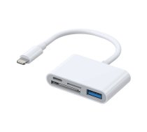 Joyroom Lightning-USB OTG adapteris Joyroom S-H142 SD karšu lasītājs, microSD (balts)