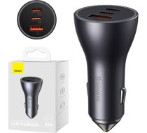 Baseus Golden Contactor Pro car charger USB-A 2x USB-C 65W dark gray (CGJP010013)