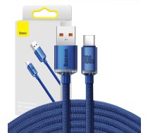 Baseus Crystal Shine sērijas kabelis USB kabelis ātrai uzlādei un datu pārsūtīšanai USB tips A - USB tips C 100W 2m zils (CAJY000503)