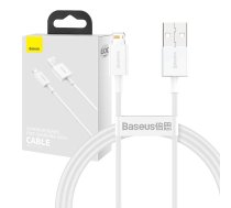 Baseus CALYS-A02 Nylon Izturīgs Datu & Uzlādes Vads USB QC3.0 2.4A uz Lightning 1M BaltsCALYS-A02