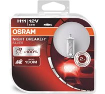 Osram halogēna spuldze Osram H11 12V 55W PGJ19-2 NAKTS LAUZĒJS SILVER+100% /2gab