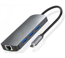 Alogy adapteris Alogy HUB 9w1 HDMI 4K RJ45 USB-C PD 3xUSB AV SD/TF/microSD