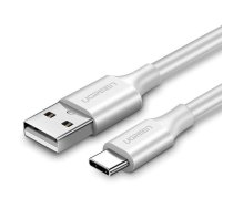 Datu, uzlādes kabelis USB uz USB-C, 2A, QC3.0, 25cm, UGREEN US287, 60119, balts