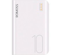 Akumulators Powerbank 10000mAh, 2.1A, Romoss Sense 4 Mini, PPH10-301-1141, balts