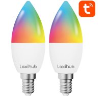 Laxihub viedā LED spuldze Laxihub LAE14S (2 iepakojums) WiFi Bluetooth Tuya