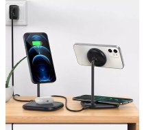 Acefast 15W Qi Wireless Charger for iPhone (with MagSafe) and Apple AirPods Stand Stand Magnetic Holder Gray (E6 Gray)