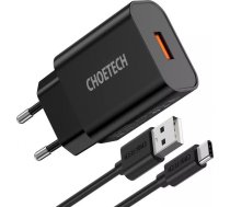 Choetech quick charger Quick Charge 3.0 18W 3A USB cable - USB Type C 1m black (Q5003)