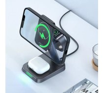 Acefast 15W Qi Wireless Charger for iPhone (with MagSafe), Apple Watch and Apple AirPods Stand Magnetic Holder Black (E3 black)