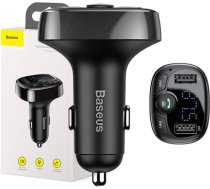 Baseus S09-A Bluetooth FM / MP3 Transmiteris Auto lādetājs 2x USB 3.4A + Micro SD Melns
