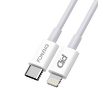 Foneng USB-C kabelis Foneng X31, 3A, 2M apgaismojumam (balts)