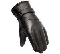 Hurtel Men's insulated PU leather phone gloves - black (universal)