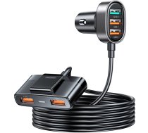 Joyroom fast car charger with extension cable 45W 5xUSB-A black (JR-CL03 Pro) (universal)