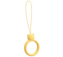 Hurtel A silicone lanyard for a phone bear ring on a finger yellow (universal)