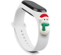 Hurtel Strap Xmas Wristband for Xiaomi Mi Band 4 / Mi Band 3 Christmas Silicone Strap Bracelet White (Snowman 1) (universal)