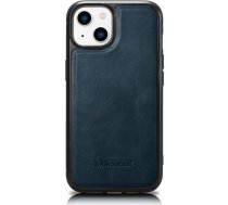 Icarer Leather Oil Wax case covered with natural leather for iPhone 14 blue (WMI14220717-BU) (universal)