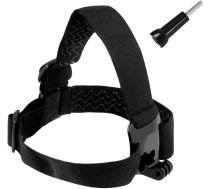Hurtel Headband for GoPro, DJI Osmo Action, EKEN, SJCam, Insta360 action cameras + long mounting screw black (universal)