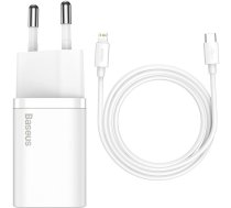 Baseus Super Si 1C fast charger USB Type C 20W Power Delivery + USB Type C - Lightning cable 1m white (TZCCSUP-B02) (universal)