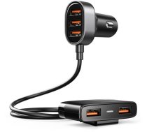 Joyroom fast car charger 5x USB 6.2 A with extension cable black (JR-CL03) (universal)