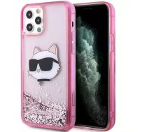 Karl Lagerfeld Protective phone case Karl Lagerfeld KLHCP12MLNCHCP for Apple iPhone 12 /12 Pro 6.1" pink/pink hardcase Glitter Choupette Head